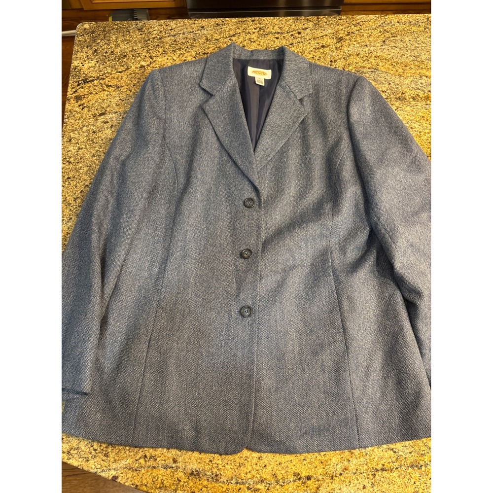 Talbots Womens Blue 100% Wool 3 Button Blazer and Pant Suit Set 14 Professional - Picture 2 of 15